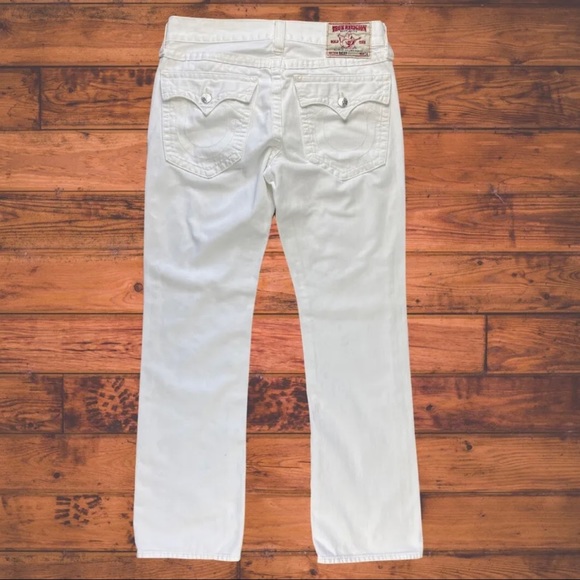 True Religion Mens Size 33 White Straight Leg Denim Jeans - Picture 2 of 9